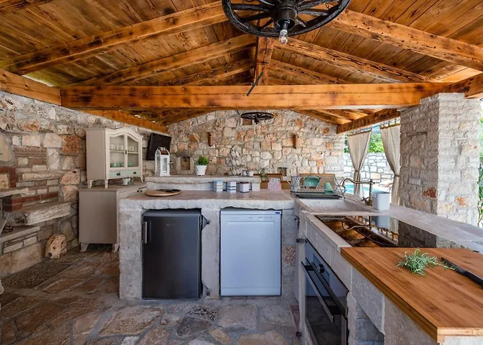 Rustic Stone House With Pool